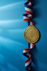 medal on the blue background