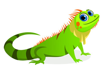 iguana cartoon isolated on white
