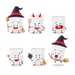 Halloween expression emoticons with cartoon character of sticky notes