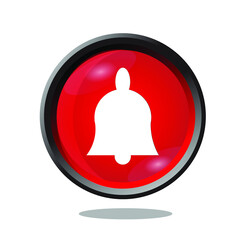 red icon button bell with colorful color.perfect for you template website,your icon needs,and many more