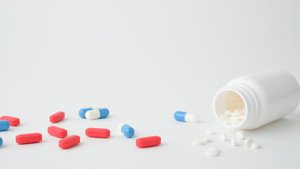 medicine and medical pill for pharmacy , prescription and health content.