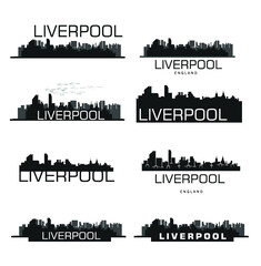 Liverpool city silhouettes