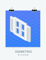 Window icon isometric view vector