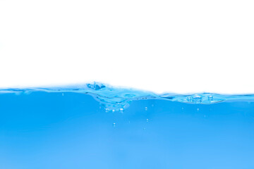 Water droplets moving in waves