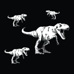 T-REX black background illustration vector © neobianca007