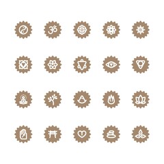 assorted yoga and zen icon set