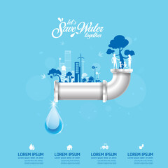 Save Water Vector Concept Water is Life.