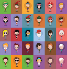 People avatars, Vector women, men avatar