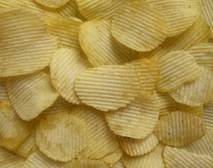 Yellow color corrugated Potato chips