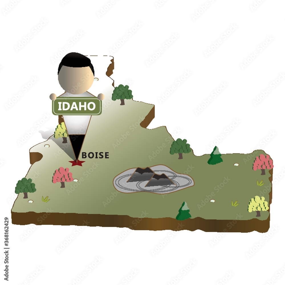 Sticker idaho state map