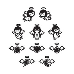 set of angel icons