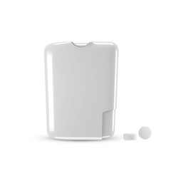 Pill container mockup on white background
