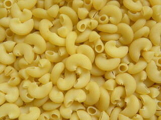 Yellow color raw dried Chifferi Rigati pasta