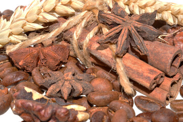 coffee beans isolated on white background