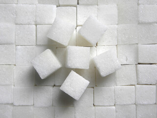 White color granulated Sugar cubes