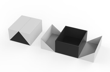 Product Cardboard Package Box. 3d Illustration Isolated On White Background. Mock Up Template Ready For Your Design.