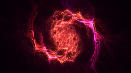 3D rendering abstract colorful fractal light background