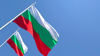 3D rendering of the national flag of Bulgaria waving in the wind