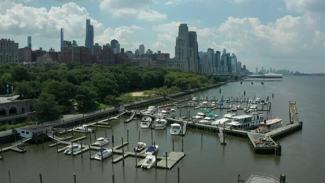flying counter clockwise around 79th St. Boat Basin on west side of NYC