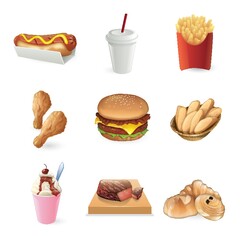 set of food and drink icons