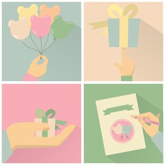 set of greeting cards