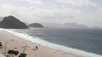 Fototapeta na wymiar View of Copacabana Beach from rooftop. 