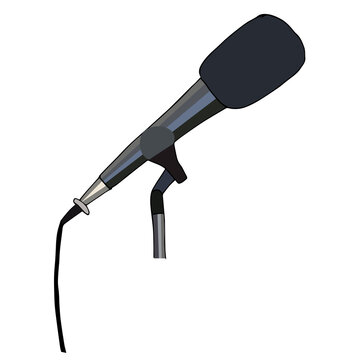 hand drawn microphone. vector scribble microphone. sketch, black and white