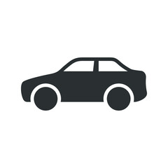 Vector illustration of car side view icon on white background