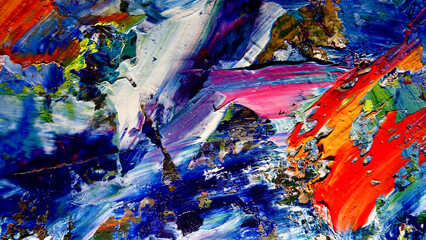 Colorful abstract background wallpaper. Modern motif visual art.  Mixtures of oil paint. Trendy...