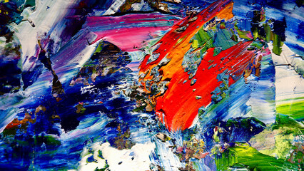 Colorful abstract background wallpaper. Modern motif visual art.  Mixtures of oil paint. Trendy...