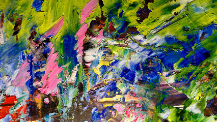 Colorful abstract background wallpaper. Modern motif visual art.  Mixtures of oil paint. Trendy...