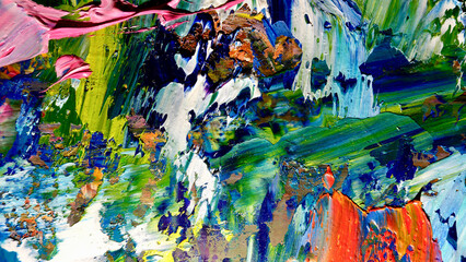 Colorful abstract background wallpaper. Modern motif visual art.  Mixtures of oil paint. Trendy...