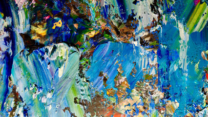 Colorful abstract background wallpaper. Modern motif visual art.  Mixtures of oil paint. Trendy...