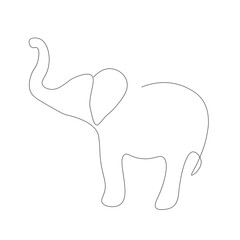 Elephant silhouette one line drawing. Vector illustration