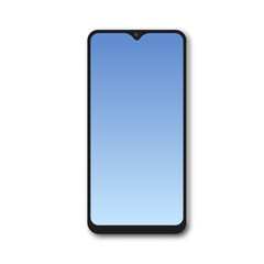 Realistic smartphone with blue gradient screen. Vector