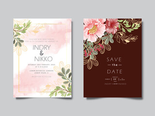 elegant wedding invitation cards with beautiful floral concept