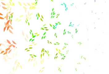 Light Multicolor vector doodle background with leaves.
