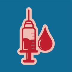 syringe with blood drop