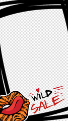 Social media sale banner or poster template cartoon vector illustration isolated.