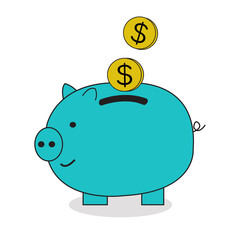 Piggy Bank Save Money Illustration Vector