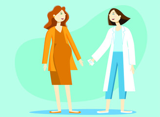 pregnant woman and a doctor