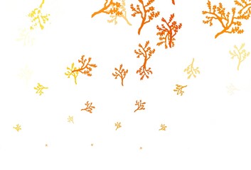 Light Orange vector natural background with branches.