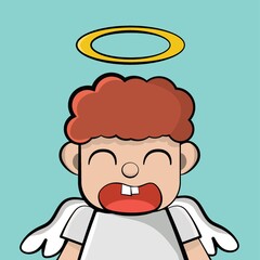 boy with wings laughing