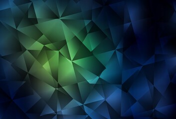 Fototapeta premium Dark Green vector gradient triangles template.