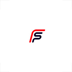  initial F S letter lines logo design