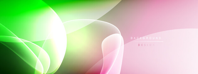 Vector abstract background - liquid bubble shapes on fluid gradient with shadows and light effects. Shiny design template for text