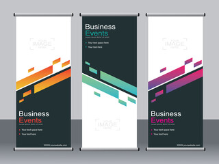 Business banner roll up set,standee banner template,Modern banner.