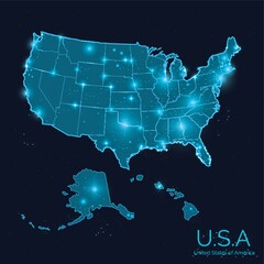 Obraz premium usa map poster