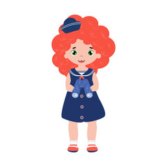 Adorable little girl in sailor suit