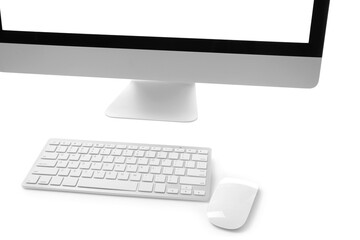 Modern computer on white background